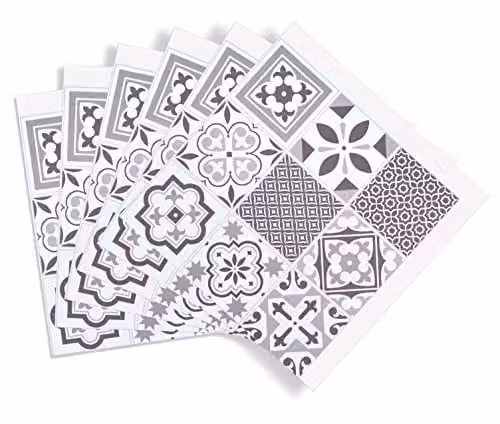 d-c-fix Oriental Tiles Self-Adhesive PVC Wall Tiles, Grey, 6 Pack (0.67 sqm)