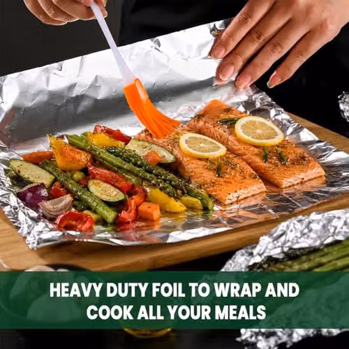 ECONX Heavy-Duty Aluminium Kitchen Foil Roll, Silver, Pack of 2 – 7