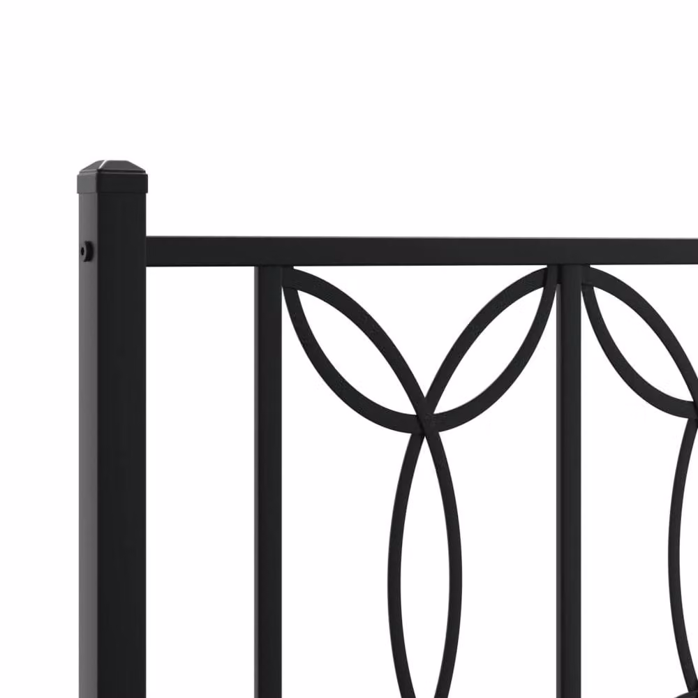 Berkfield Home Metal Bed Frame with Headboard in Black, W/D/H: 120 x 190 x 90 cm – 3
