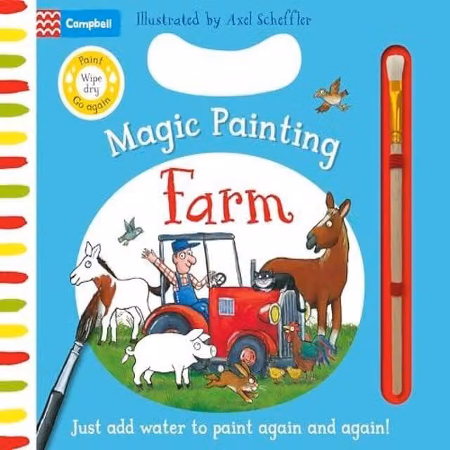 Campbell Books Farm Magic Water Painting Board Book, Multicolour