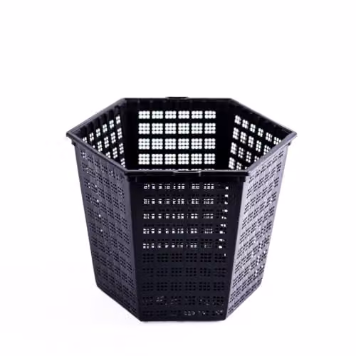 Thompson & Morgan Hexagonal Aquatic Planting Baskets, Black, 5 Pack, 19 x 21 cm, 3L