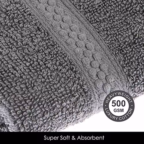 Homescapes Grey Turkish Cotton Hand Towel, 500 GSM, Fluffy and Quick-Drying – 2