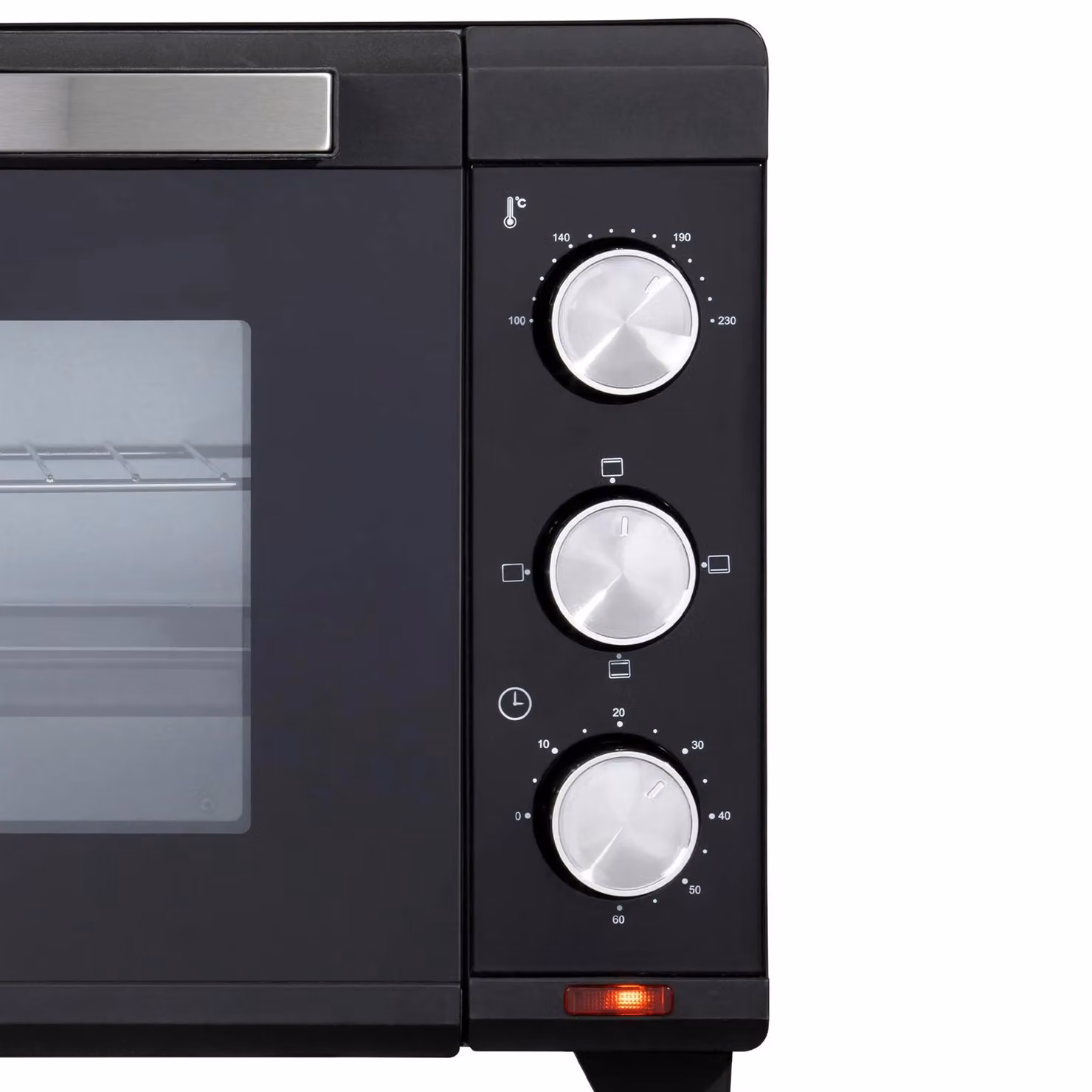 Daewoo 23L Electric Mini Oven in Black with 1300W Power, Adjustable Temperature Control, and Timer for Baking, Grilling and Toasting – 3
