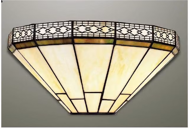 BEFOLAY Tiffany Stained Glass Wall Lamp, Multicolor and Black, Diameter: 17.5 cm