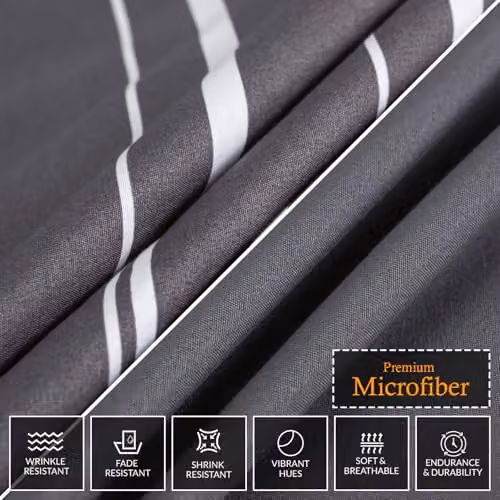 Pamposh Double Duvet Set in Anthracite Grey, Premium Reversible Brushed Microfibre 3-Piece Bedding Set with Zipper Closure, Duvet Cover 200 x 200 cm and Pillowcases 50 x 75 cm – 5