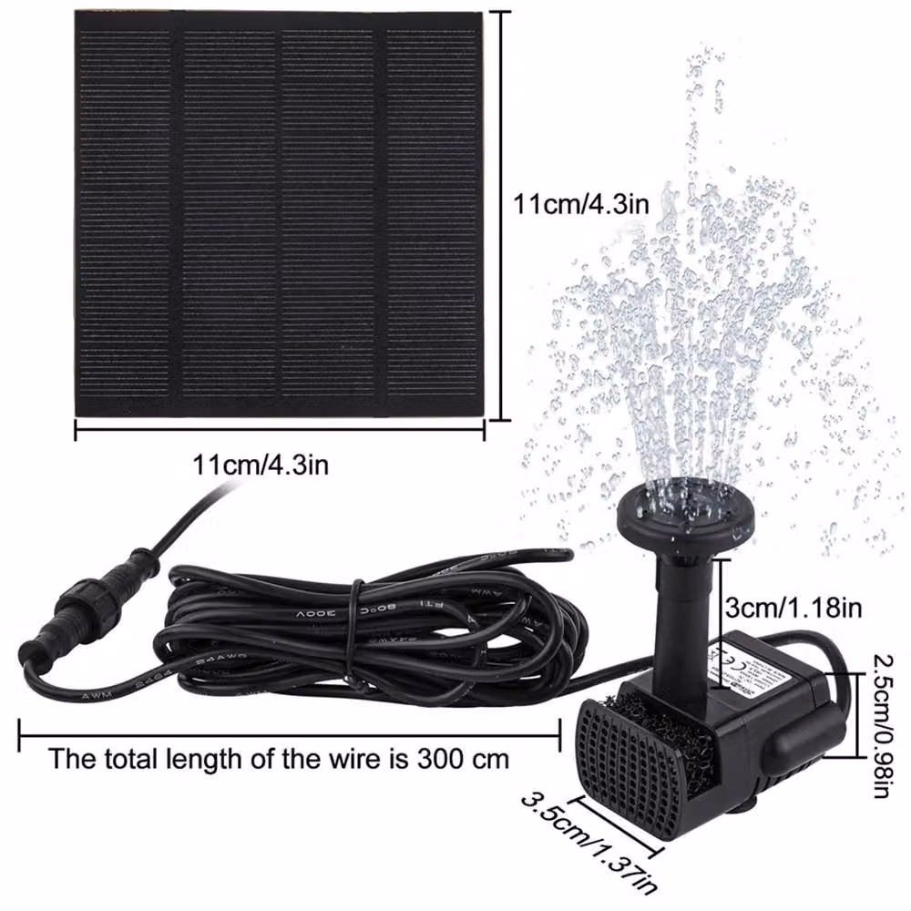 Nordara Solar Tabletop Mini Pond Aquarium Fountain in Black – 2