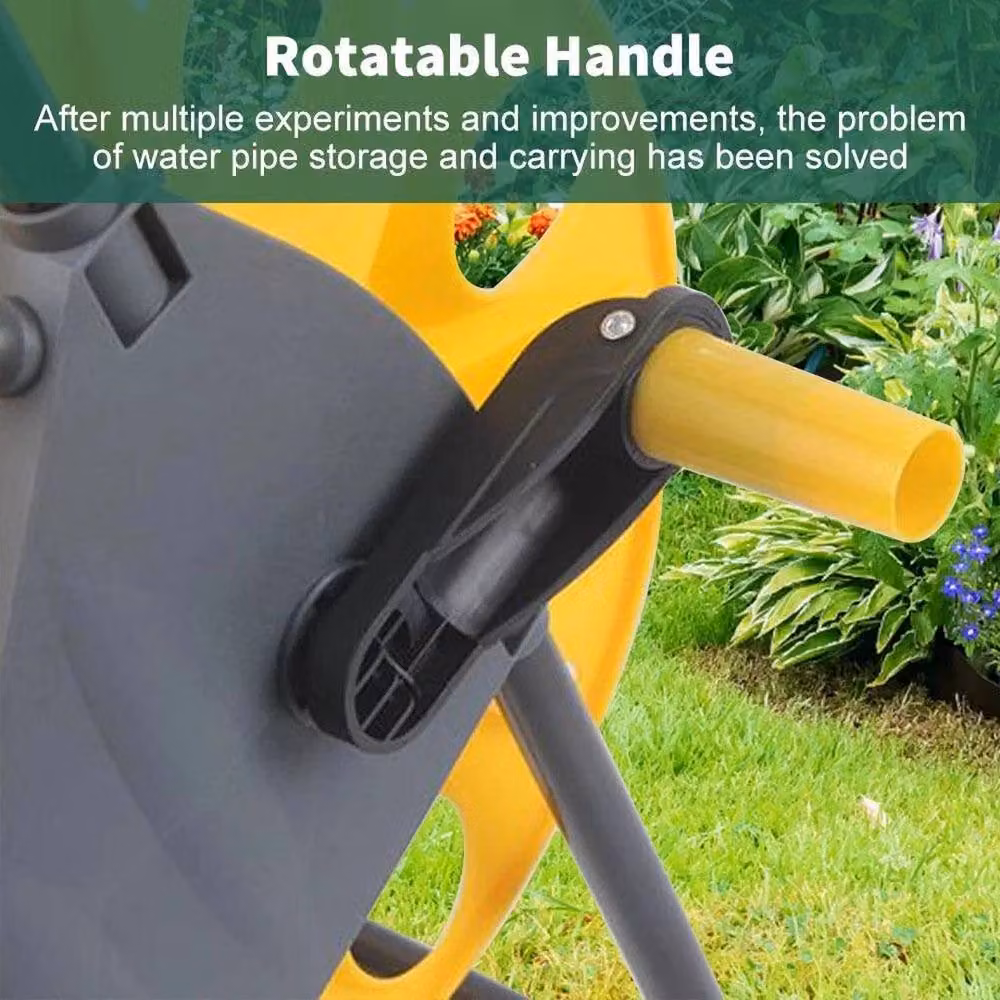 SPETLEK Portable Garden Hose Reel Trolley Cart in Yellow – 4