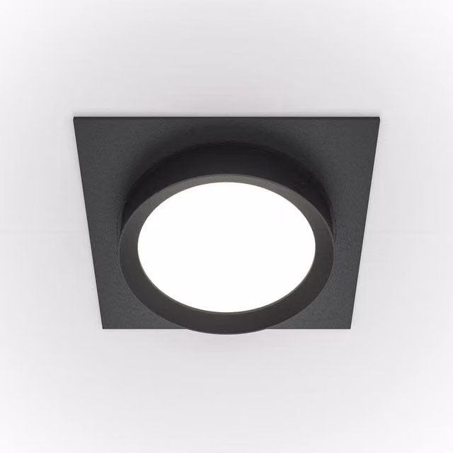 Maytoni Hoop Square Recessed Downlight in Black with GX53 Bulb Compatibility