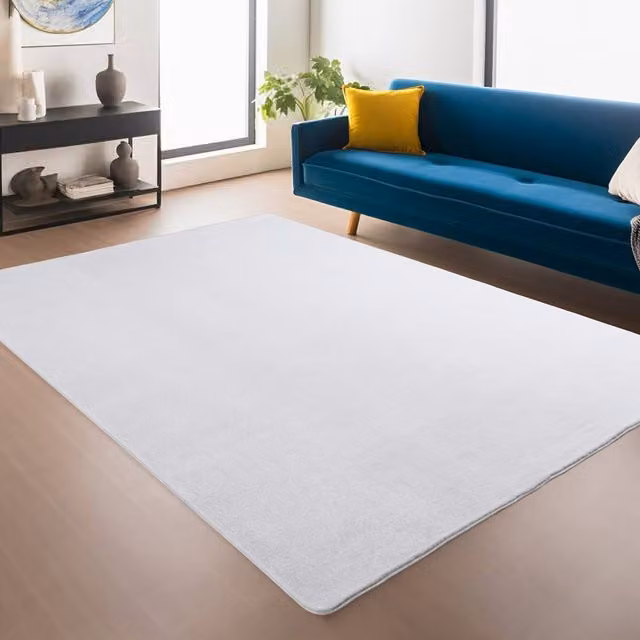 Desire Rugs Snuggly Washable Low Pile Area Rug with Anti-Slip Felt Backing in White, W/D/H: 220 x 160 cm – 1
