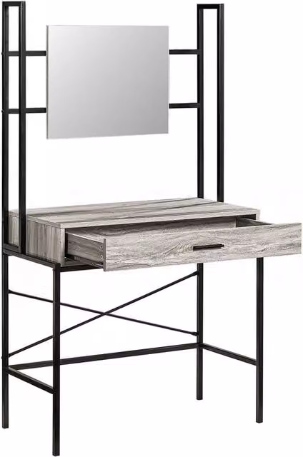 PAWNORA Industrial Wooden Dressing Table in Grey