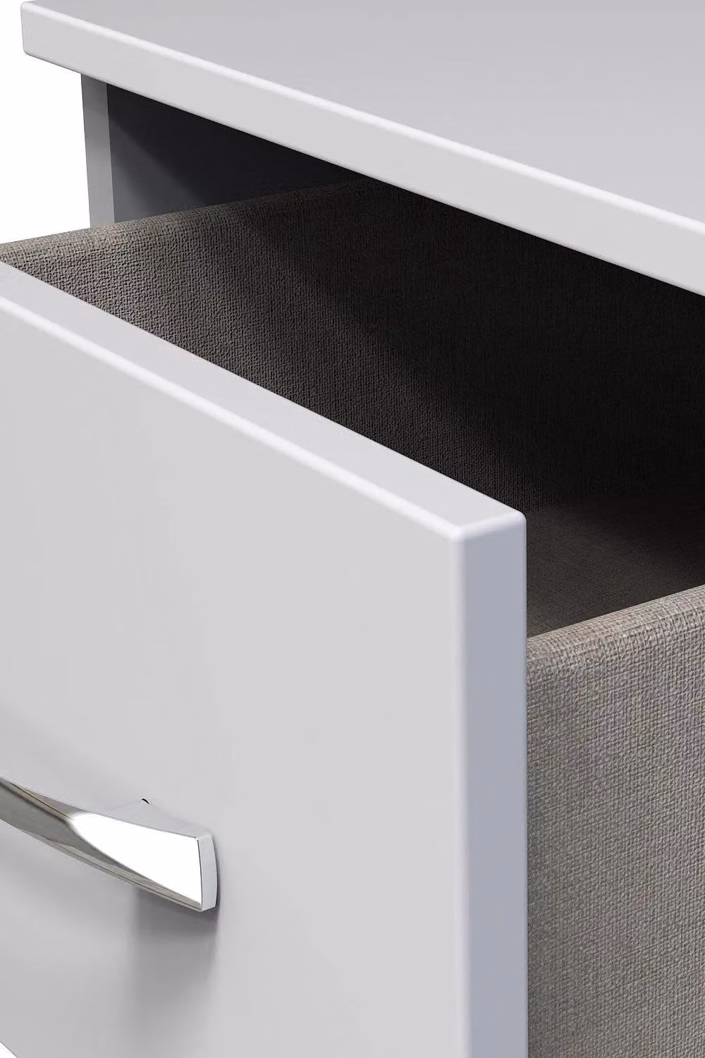 Ready Assembled 2 U Hampshire 3 Drawer Bedside Cabinet in White Matt – 3