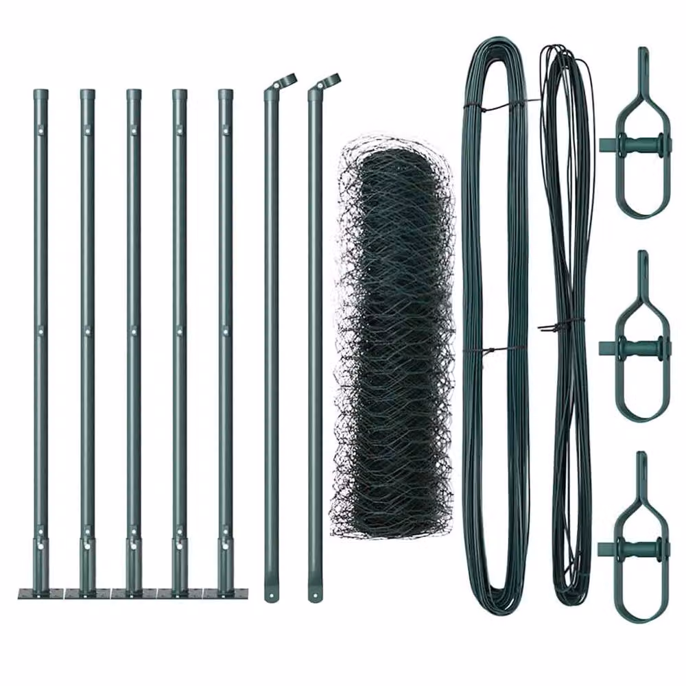 Berkfield Home Green Steel Hexagon Fence, 0.4 x 10 m – 3