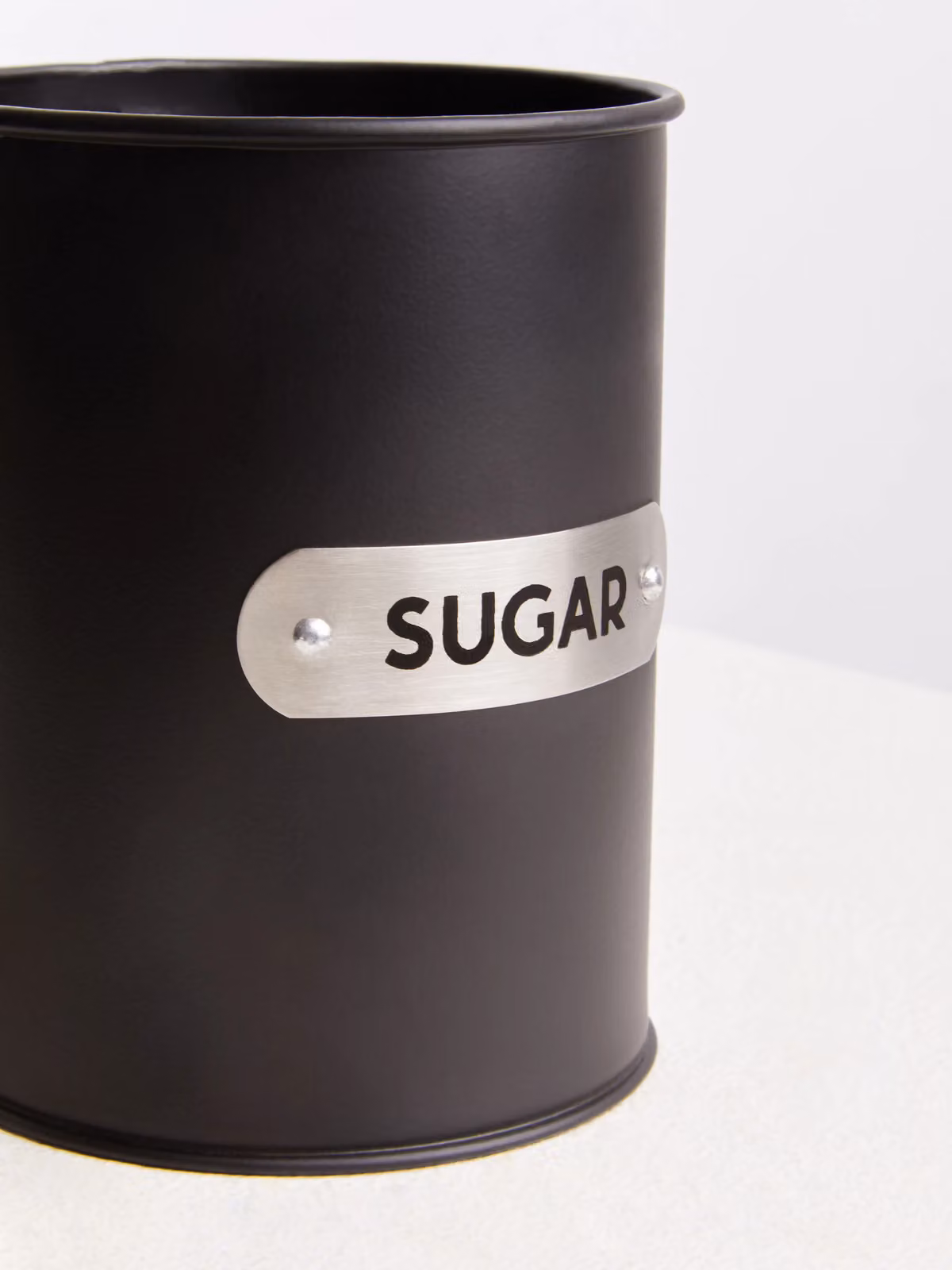Orsina Airtight Black Enamel Sugar Canister with Stainless Steel Lid – 3