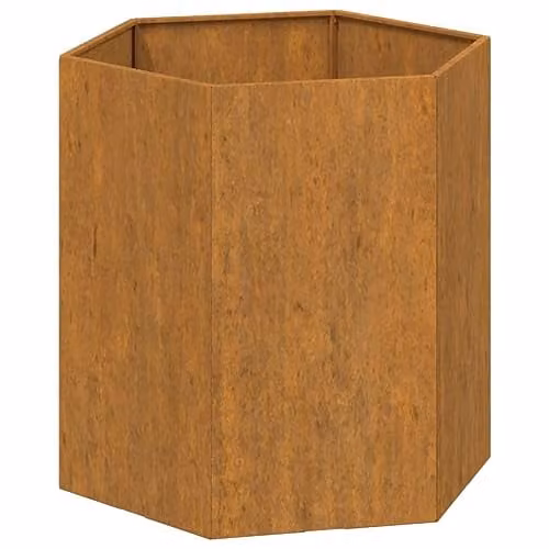 vidaXL Rusty Corten Steel Planter Tub, Brown, W: 90 cm, D: 90 cm, H: 45 cm – 2