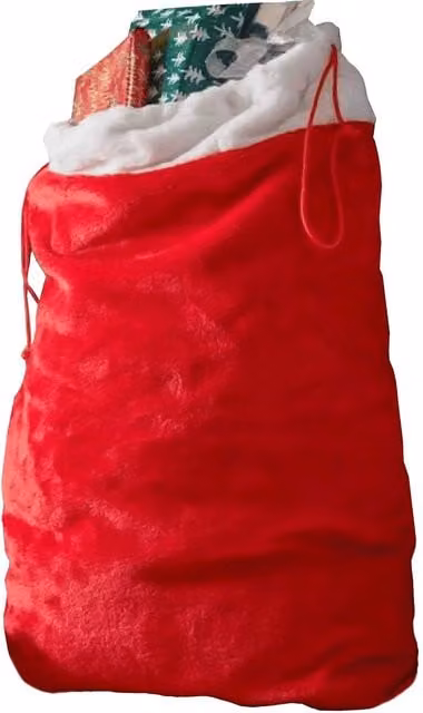 Samuel Alexander Red and White Christmas Santa Gift Sack with Drawstring, Height: 70 cm