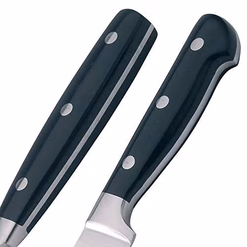 MasterClass Deluxe 2 Piece Stainless Steel Meat Carving Set with Carving Knife and Fork in Silver and Black – 3