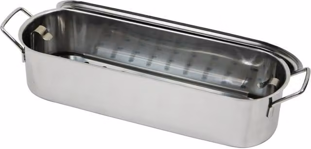 Oypla 7.5L Stainless Steel Fish Poacher and Steamer Pan, Silver