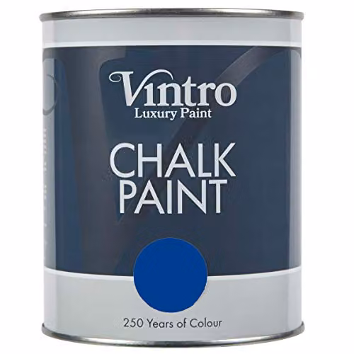 Vintro Paris Blue Chalk Furniture Paint with Ultra Matt Finish, 1 Litre
