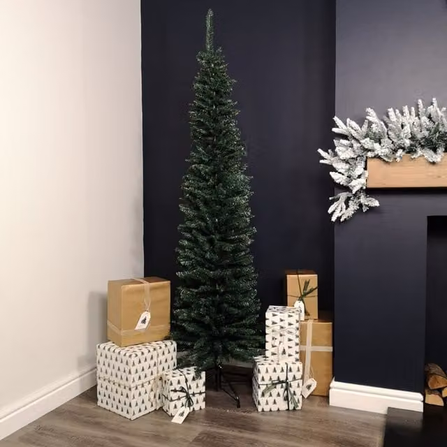 Ambassador Green Slim Pencil Artificial Christmas Tree, H 200 cm x W 56 cm – 1