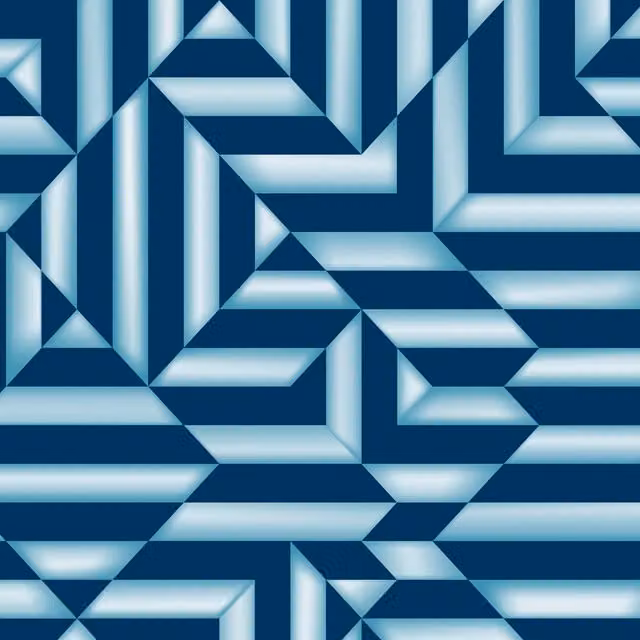 Muriva Galactik Trapez Geo Blue Modern Abstract Geometric High Gloss Foil Wall Art in Blue