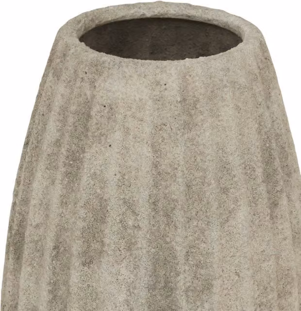KDMK Catania Medium Olpe Vase Mediterranean Ceramic Tabletop Decor in White and Beige