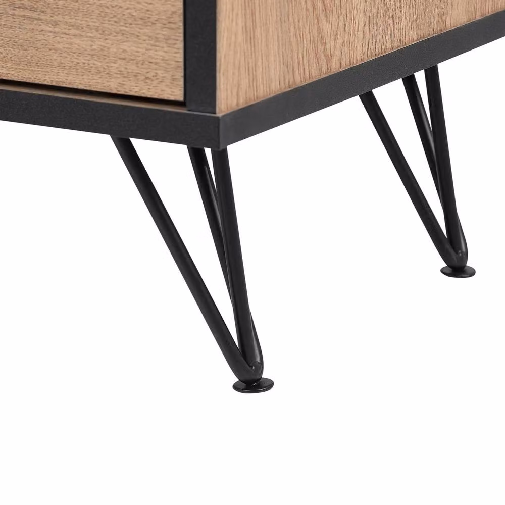 Wyld and Coco Industrial TV Stand for 55-inch TVs in Brown and Black – 5