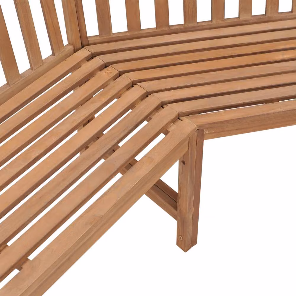 Berkfield Home Durable Garden Corner Bench in Brown Solid Teak Wood, W/D/H: 185 x 185 x 90 cm – 3