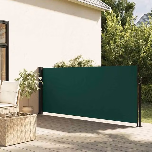 Berkfield Home Retractable Side Awning in Dark Green, W/H: 117 x 300 cm