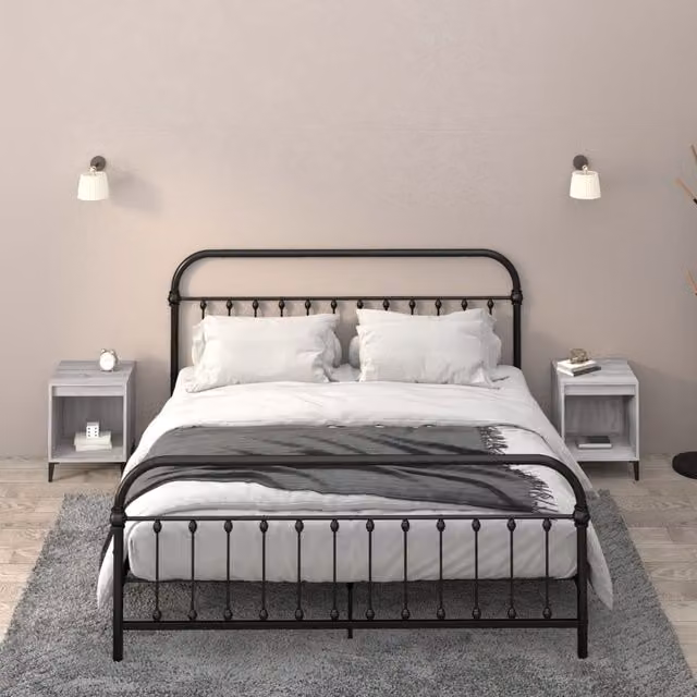 Berkfield Home Set of 2 Bedside Cabinets in Grey Sonoma, W/D/H: 40 x 35 x 50 cm