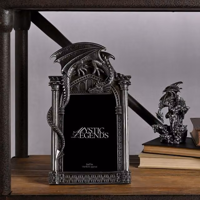 Juliana Mystic Legends Dragon Rectangular Single Photo Frame, Silver, W/D/H: 17.78 x 12.7 x 31.5 cm – 1