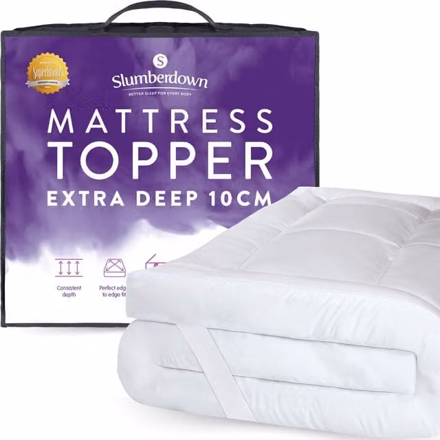 Slumberdown Sleep Soundly Extra Deep Mattress Topper in White, King Size
