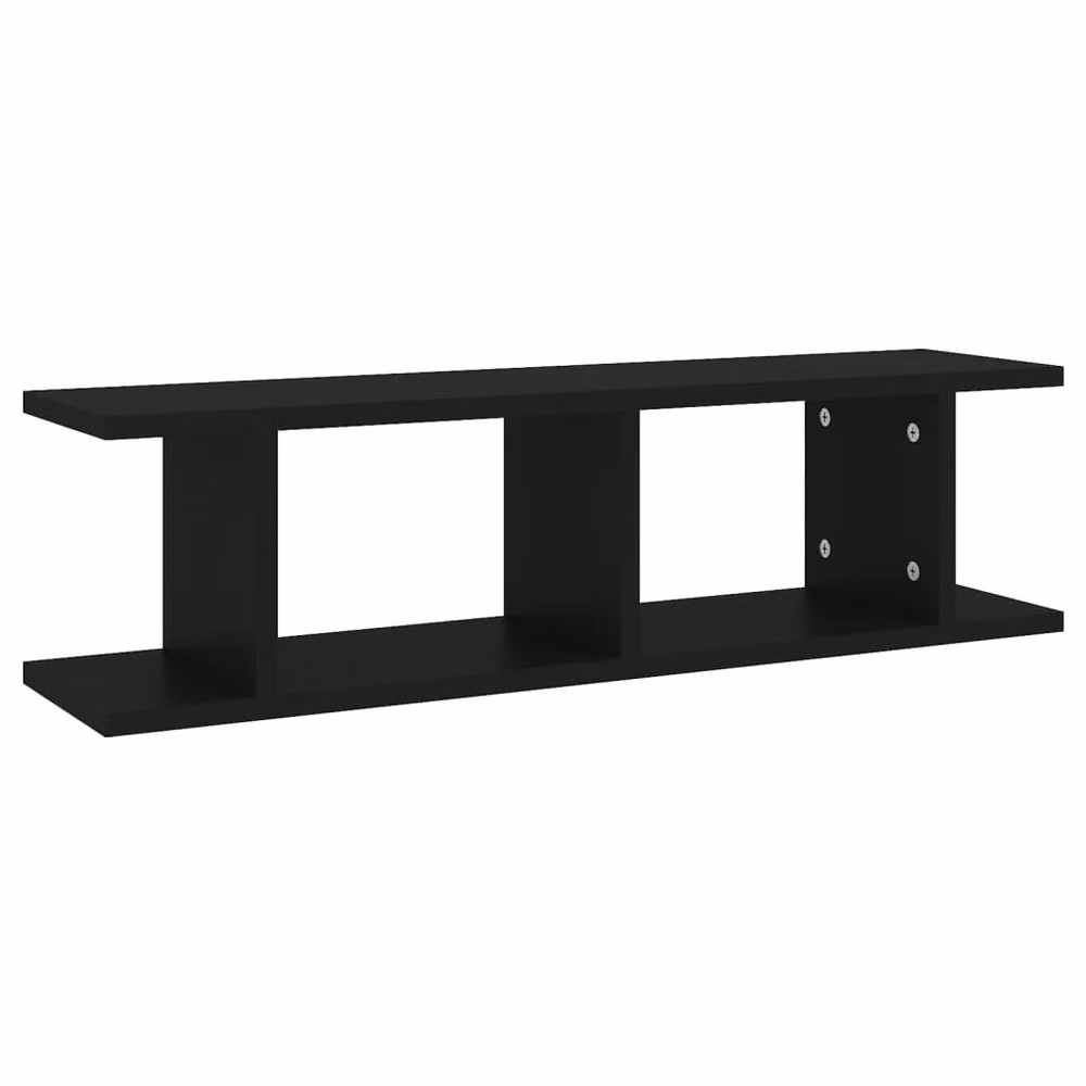 Berkfield Home Sturdy Wall Mounted Shelves, 2 Pack, Black, W/D/H: 75 x 18 x 20 cm – 4