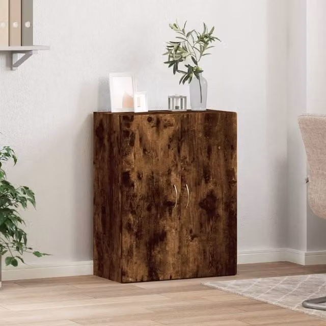 Berkfield Home Durable Smoked Oak File Cabinet in Brown, W/D/H: 60 x 32 x 77.5 cm – 1