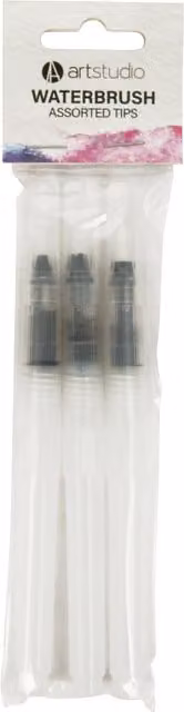 Art Studio Waterbrush with Assorted Plastic Tips and Transparent Ink Reservoir