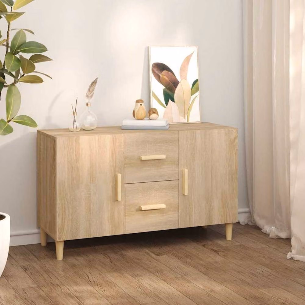 Berkfield Home Sonoma Oak Sideboard in Beige, W/D/H: 100 x 36 x 60 cm – 2