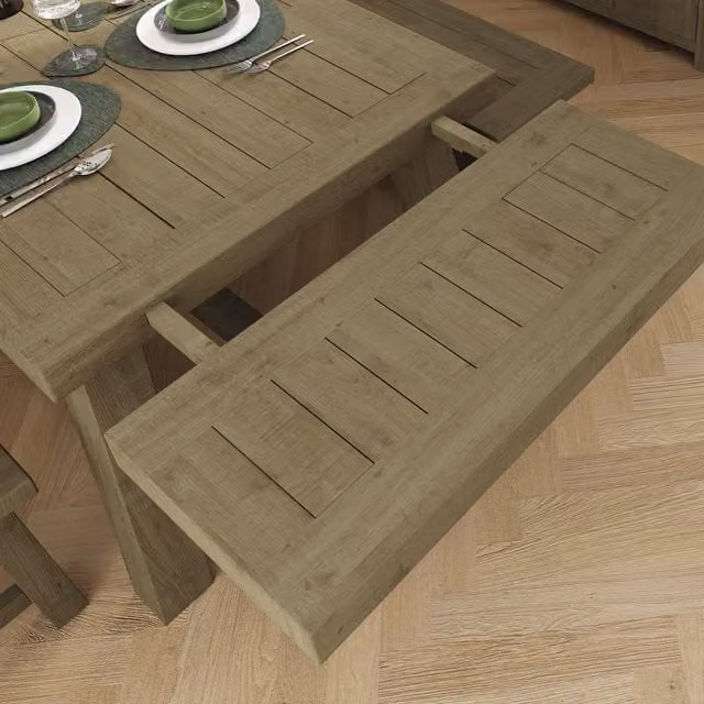 FWStyle Solid Reclaimed Natural Pine Extension Leaf in Natural Brown
