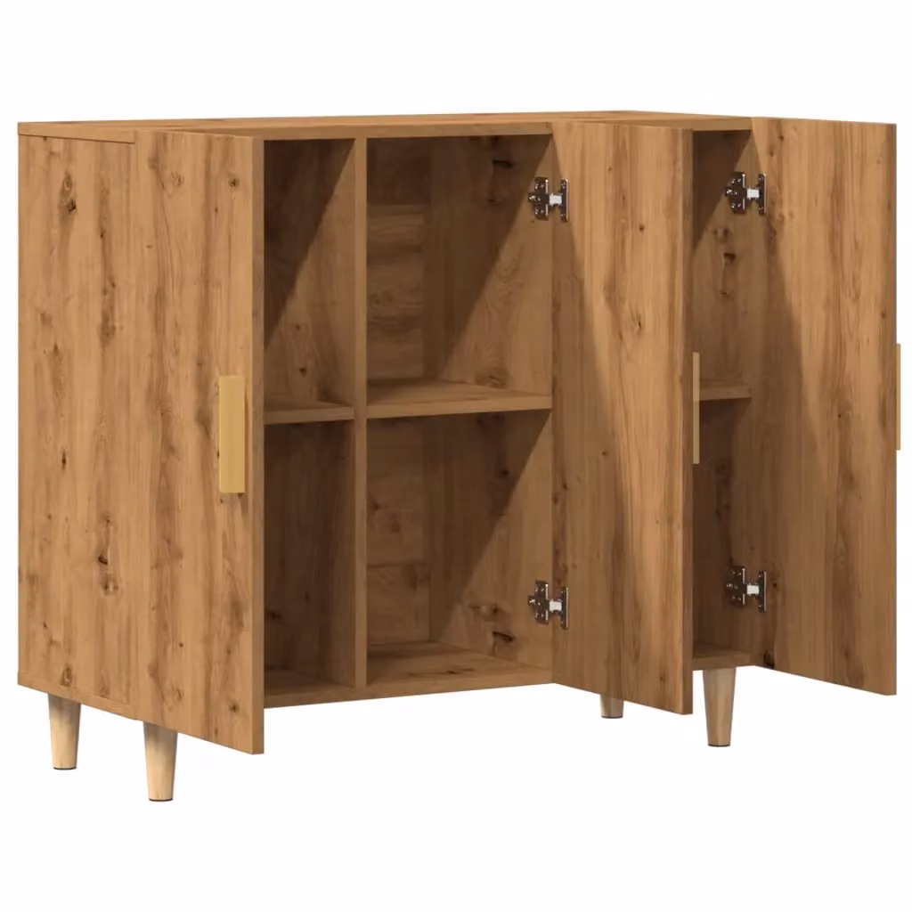 Berkfield Home Artisan Oak Sideboard in Brown, W/D/H: 90 x 34 x 80 cm – 2