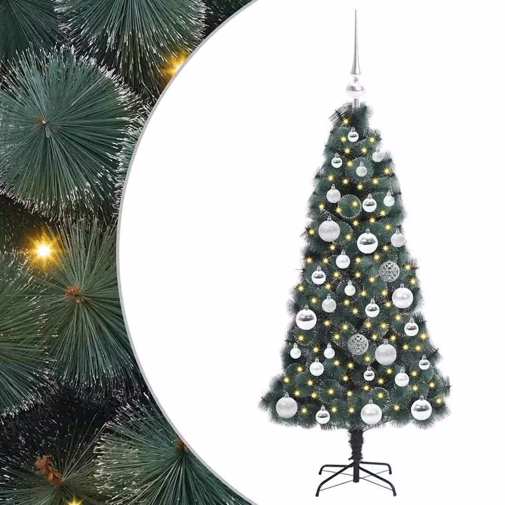 Berkfield Home Elegant Pre-lit Artificial Christmas Tree with Ball Set, Green, Height: 120 cm – 3