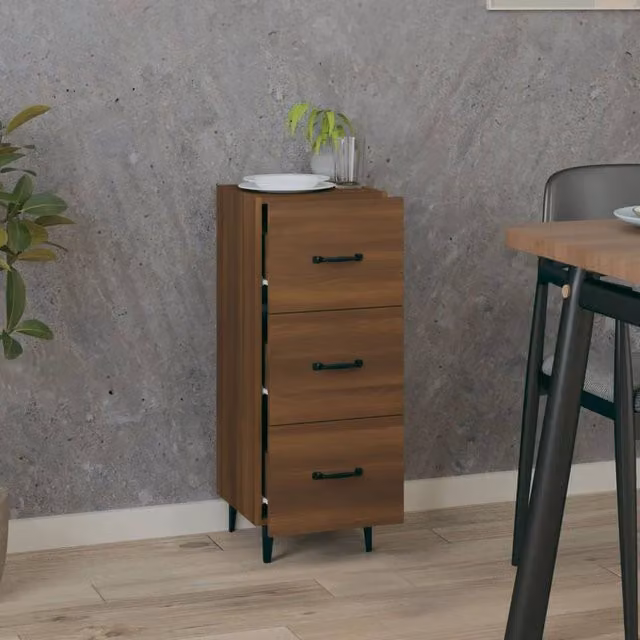 Berkfield Home Brown Oak Sideboard, W/D/H: 34.5 x 34 x 90 cm – 1