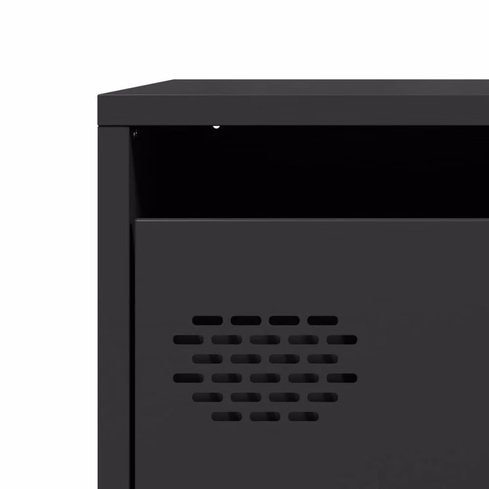 Berkfield Home Black Matt Steel Sideboard W: 68 cm, D: 39 cm, H: 73.5 cm – 6