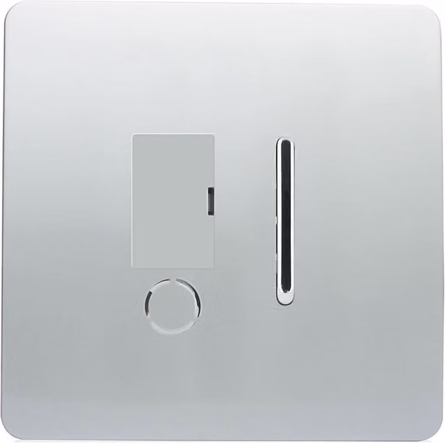 Trendi Switch 13 Amp Fused Spur with Flex Outlet in Platinum Silver