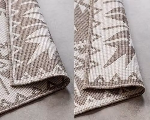 Elle Decoration Oriental Reversible Indoor and Outdoor Polypropylene Rug in Beige, W: 160 cm, D: 230 cm – 3
