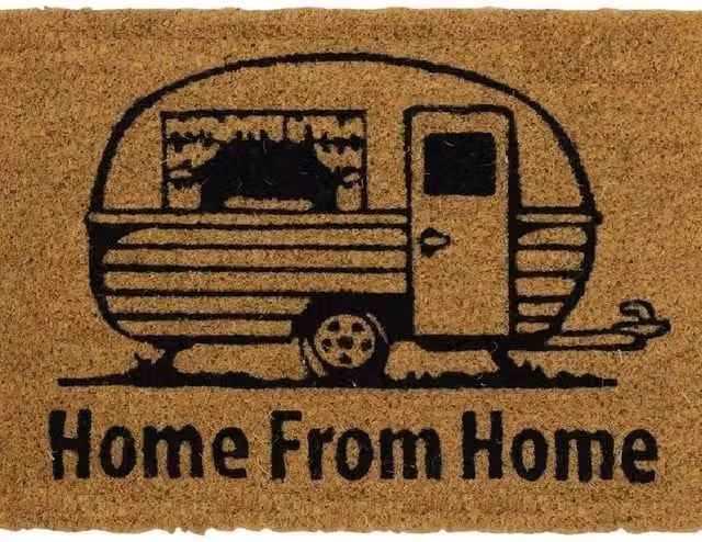Shop4allsorts Caravan Home From Home Doormat, Natural Coir and Rubber, W/D: 50 x 50 cm