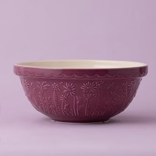 Rayware Mason Cash in The Meadow Daisy Earthenware Mixing Bowl, 2.7 Litre, Purple and Multicolour – 2