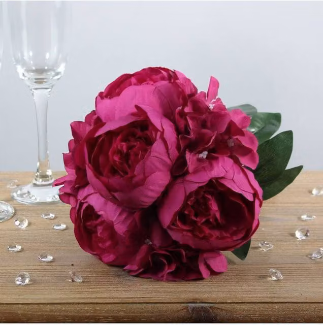 KDMD Arundel Romance Mixed Floral Bouquet in Red and Pink, 2 Pack, Height: 28 cm
