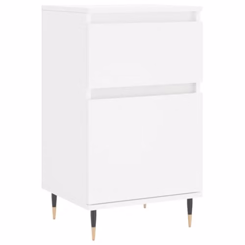 vidaXL Modern White Sideboard in MDF and Metal, W/D/H: 40 x 35 x 70 cm