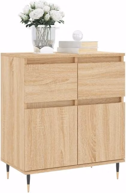 Berkfield Home Sonoma Oak Sideboard in Brown, W/D/H: 60 x 35 x 70 cm