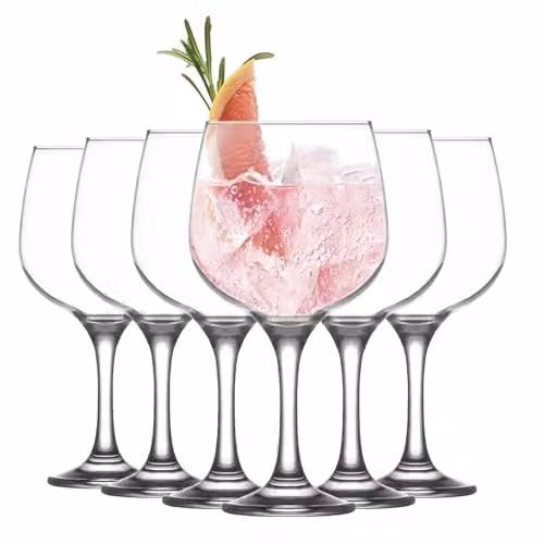 LAV Combinato Gin Balloon Cocktail Glasses, Clear, Pack of 6, 730ml – 1