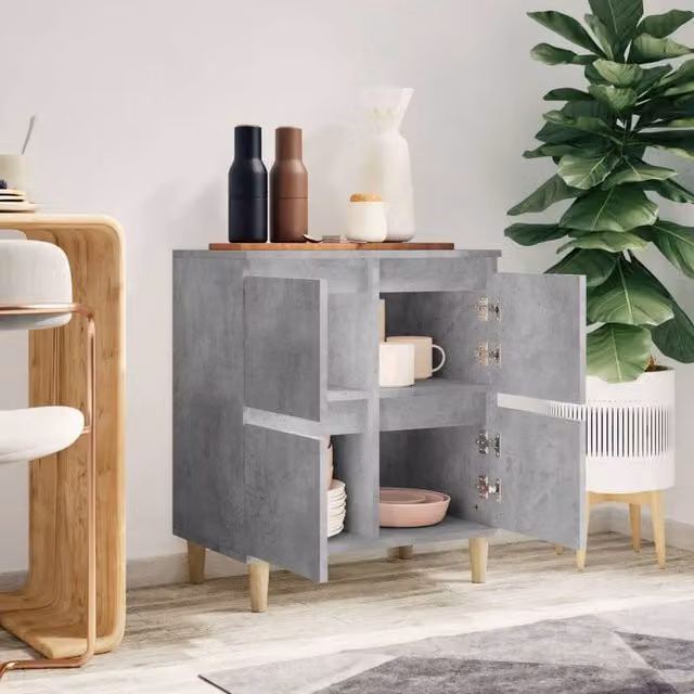 Berkfield Home Sideboard in Concrete Grey, W/D/H: 60 x 35 x 70 cm – 1