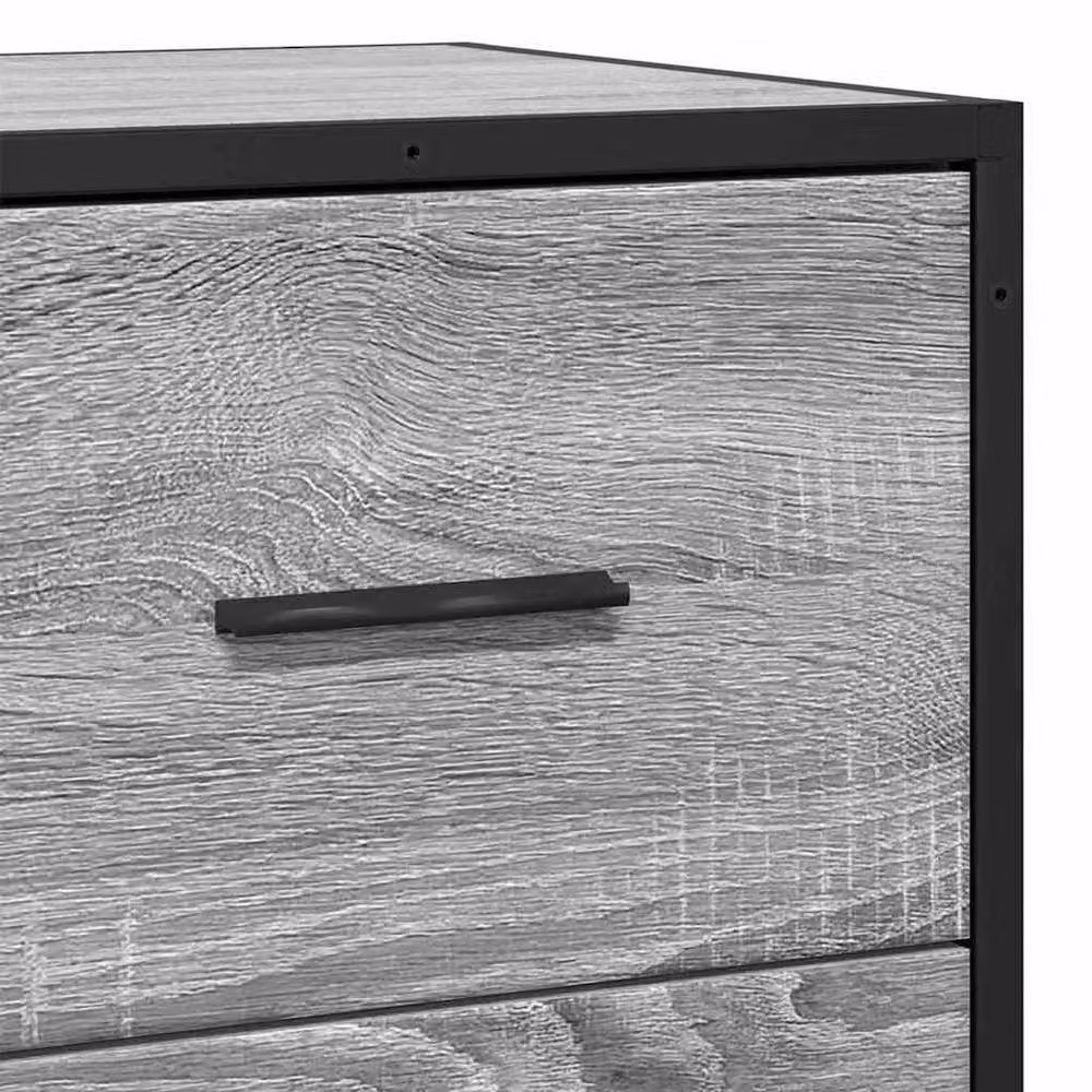 Berkfield Home Grey Sonoma Industrial Sideboard in Engineered Wood, W/D/H: 68 x 35 x 76 cm – 4